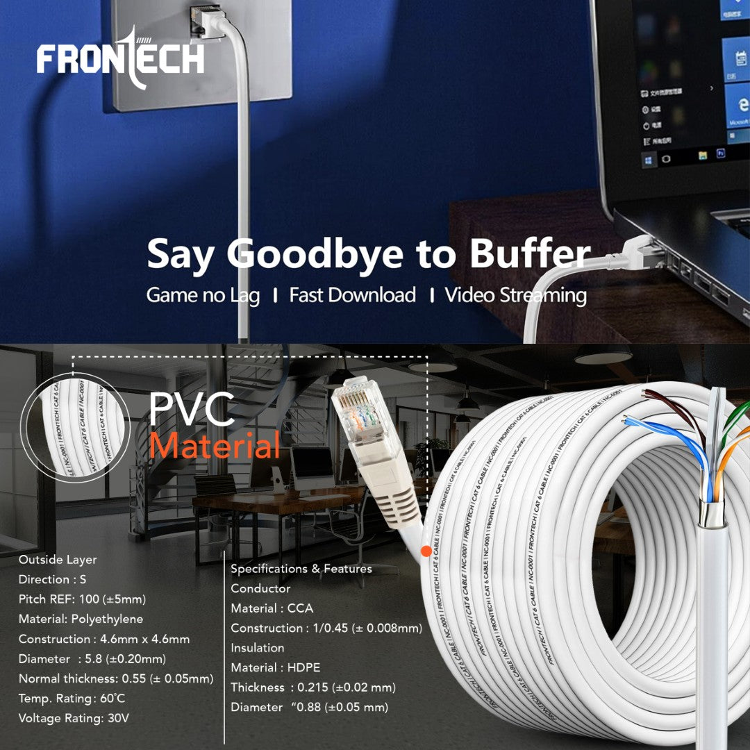 Frontech Cat6 Ethernet Cable/LAN Cable/Network Cable (NC-0001) Frontech Cat6 Ethernet Cable/LAN Cable/Network Cable (NC-0001)